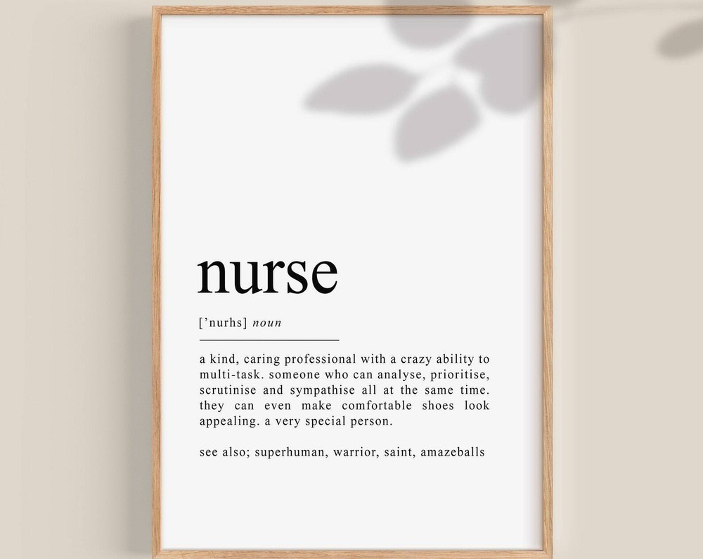 Nurse Definition Print Nurse Poster Nurse Gift Nurse Birthday Gift Unique Nurse