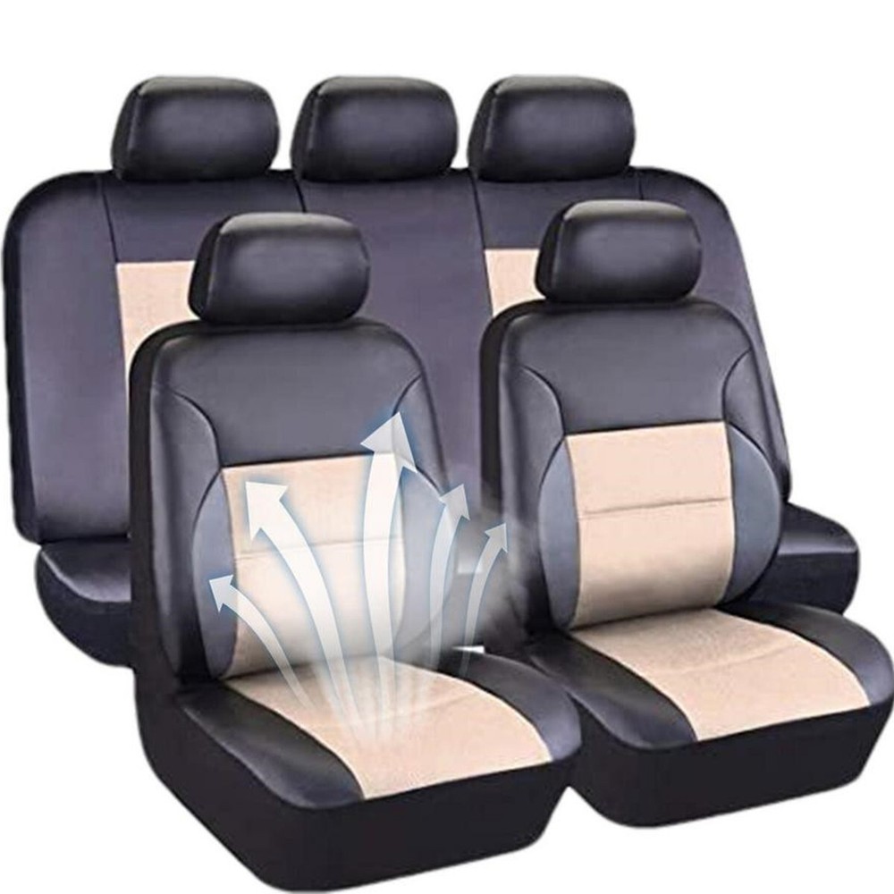 Car Seat Covers Full Set Cushion Protector PU Leather For Interior Accessories