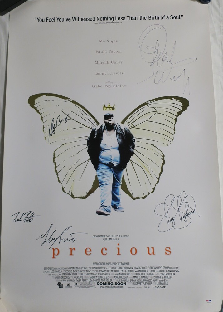 Precious Oprah Winfrey Mariah Carey +3 Signed 27x40 Movie Poster PSA/DNA #X02366
