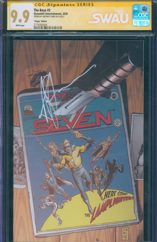 The Boys #3 CGC SS 9.9 Signed by Antony Starr SWAU WITNESS HOMELANDER