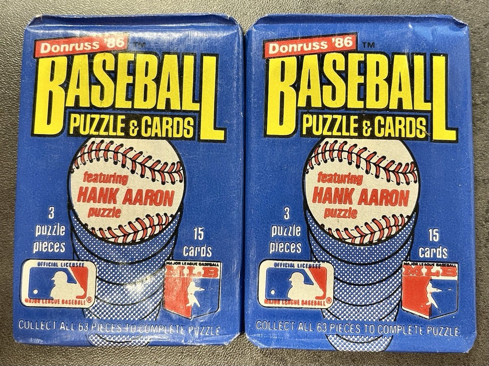 1986 Donruss Baseball Wax Packs 2-Pack Lot Vintage MLB Cards