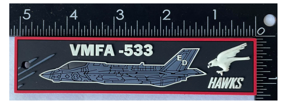 MARINE CORPS VMFA-533 HAWKS PVC PATCH HOOK & LOOP