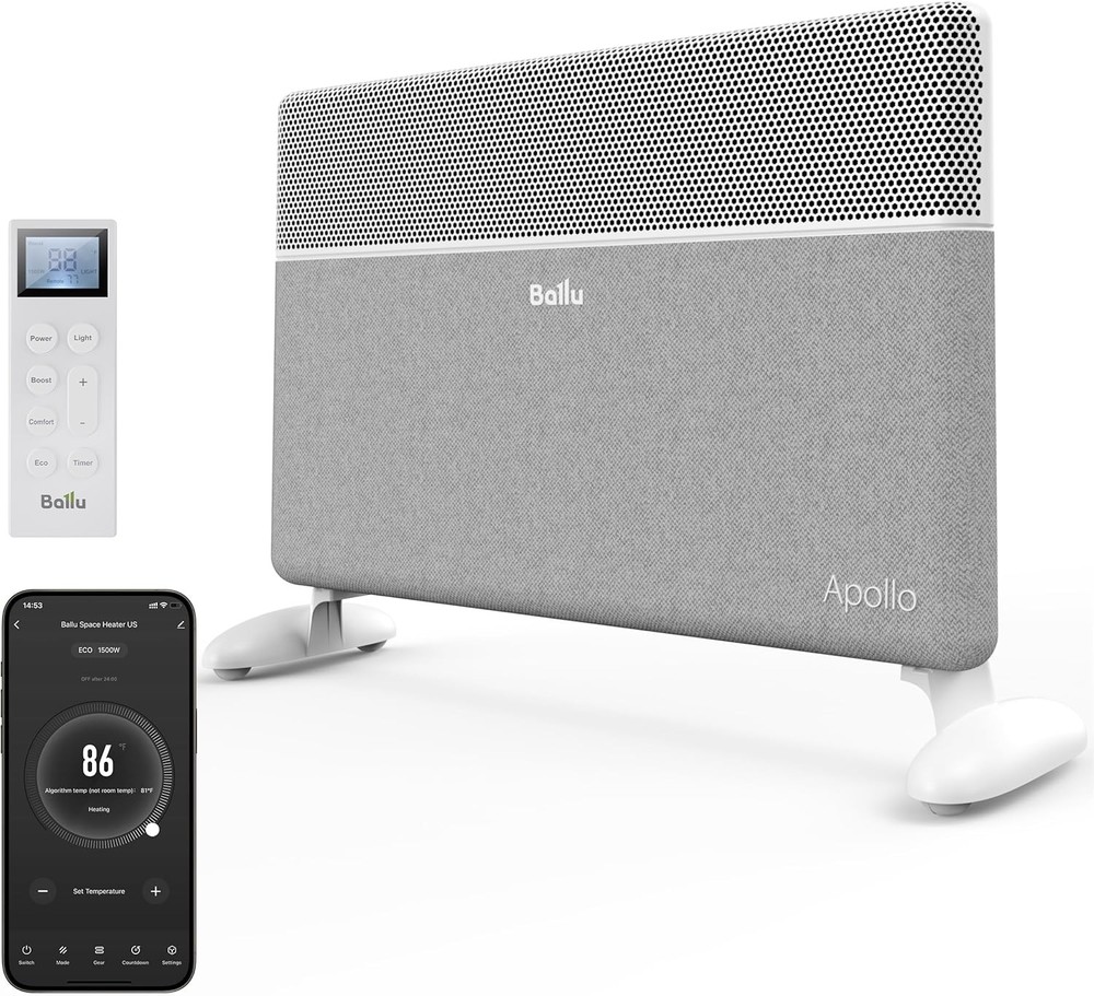 Ballu Convection Panel Space Heater,Whole Room Heater for Indoor FABRIC White