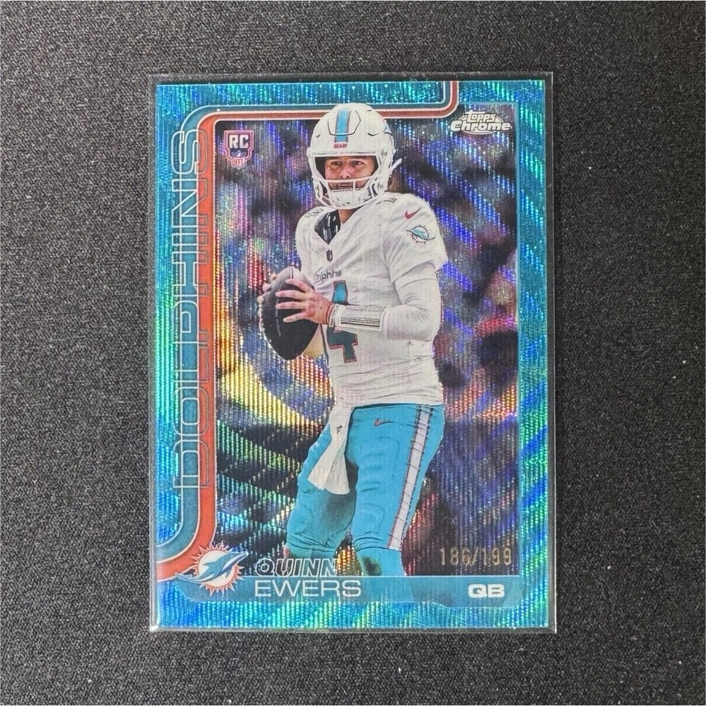 2025 Topps Chrome Rookie Quinn Ewers Miami Dolphins /199 Color Match #316