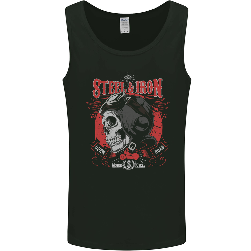 Steel & Iron Motorcycle Biker Motorbike Mens Vest Tank Top