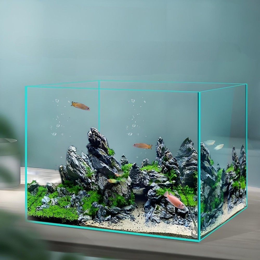 Crystal Clear Super White Glass Desktop Fish Tank for Home