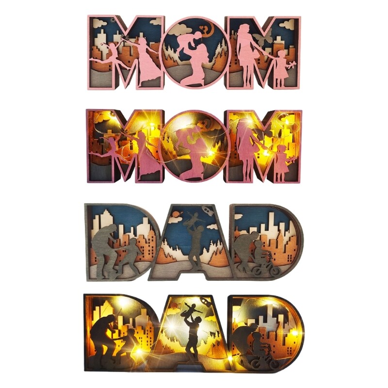 Fathers Day Sign for Dad Mother Day Sign for Mom Gifts Engraved Signs-image