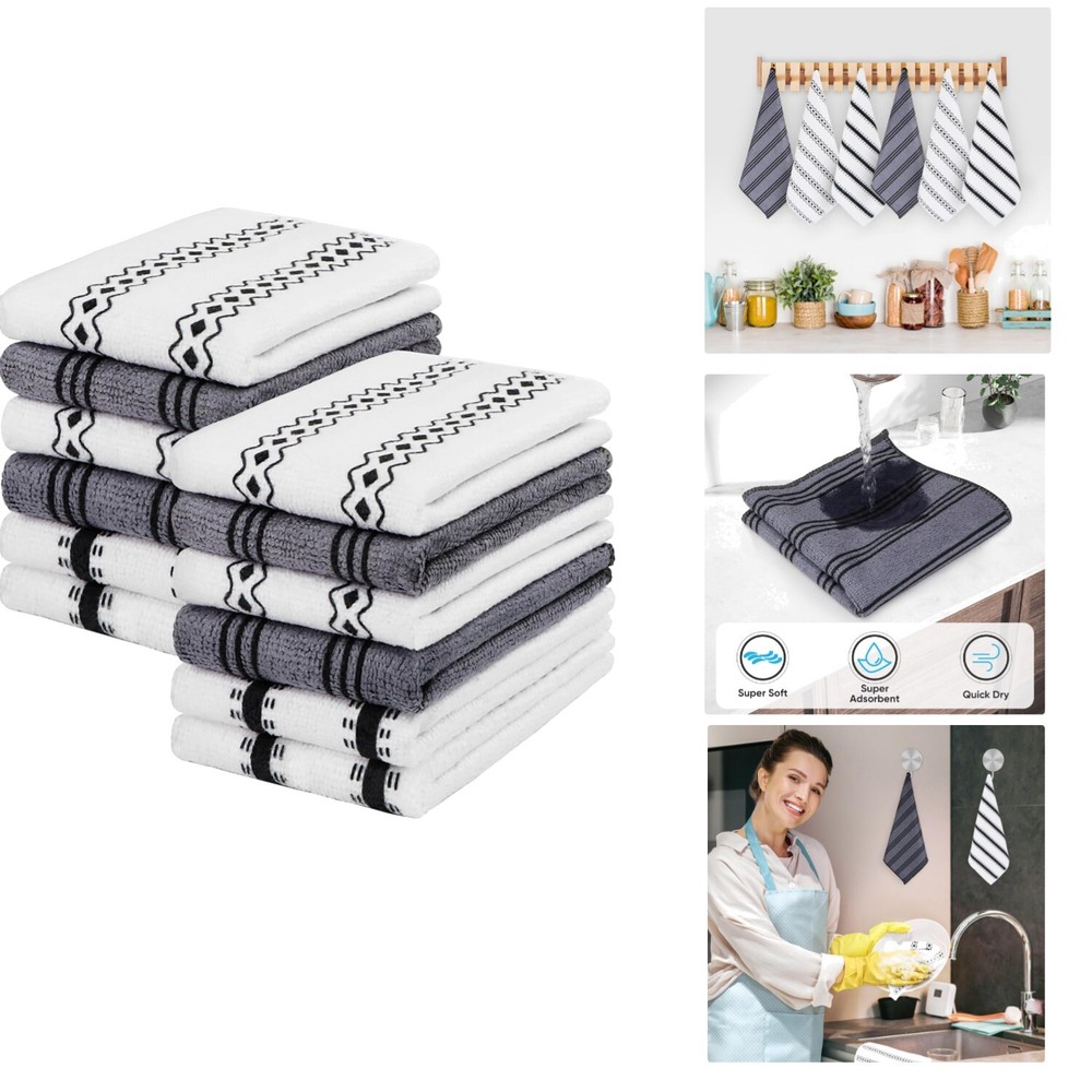 Microfiber Cleaning Cloth, Kitchen Towels 12 Pack, Lint Free, Scratch-Free, H...