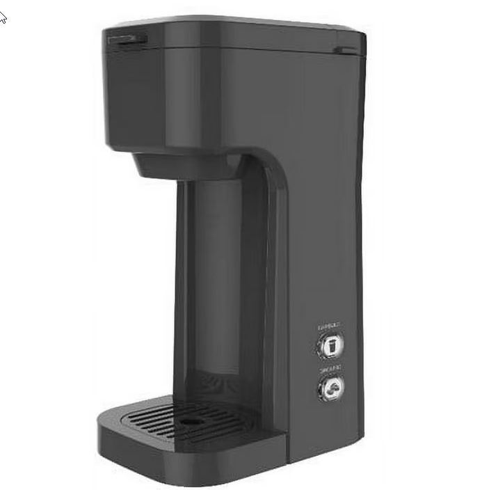 Mainstays Black Matte Single Serve Coffee Maker Uses Ground Coffee Or K-Cups New