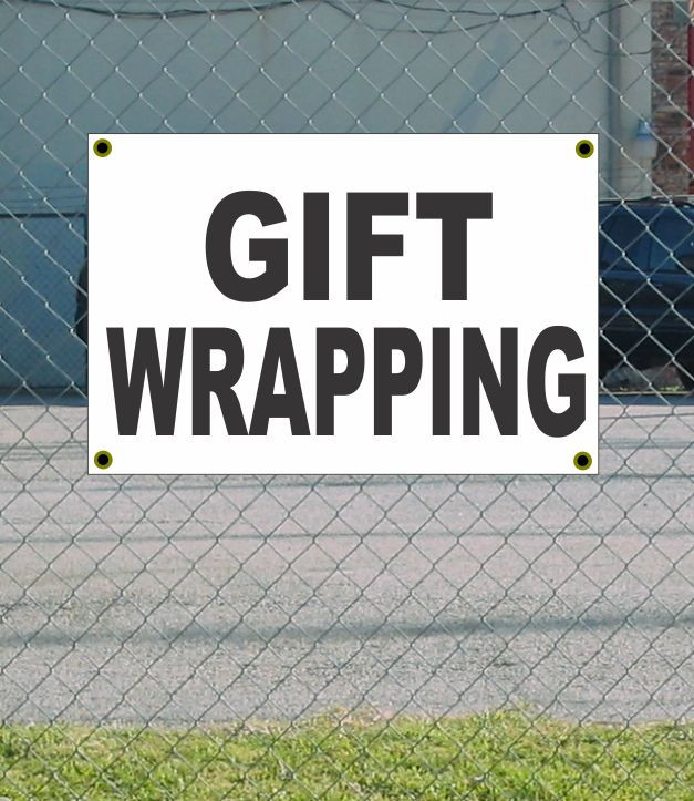 2x3 Black & White Gift Wrapping Banner Sign – Discounted Price, Free Shipping