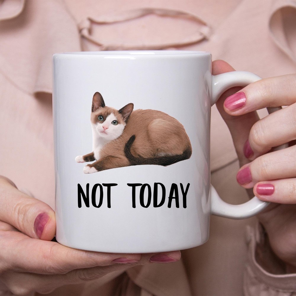 Funny Snowshoe Cat Lilac Not Today Cat Mug Lazy Gift For Cats Lovers Coffee Mug