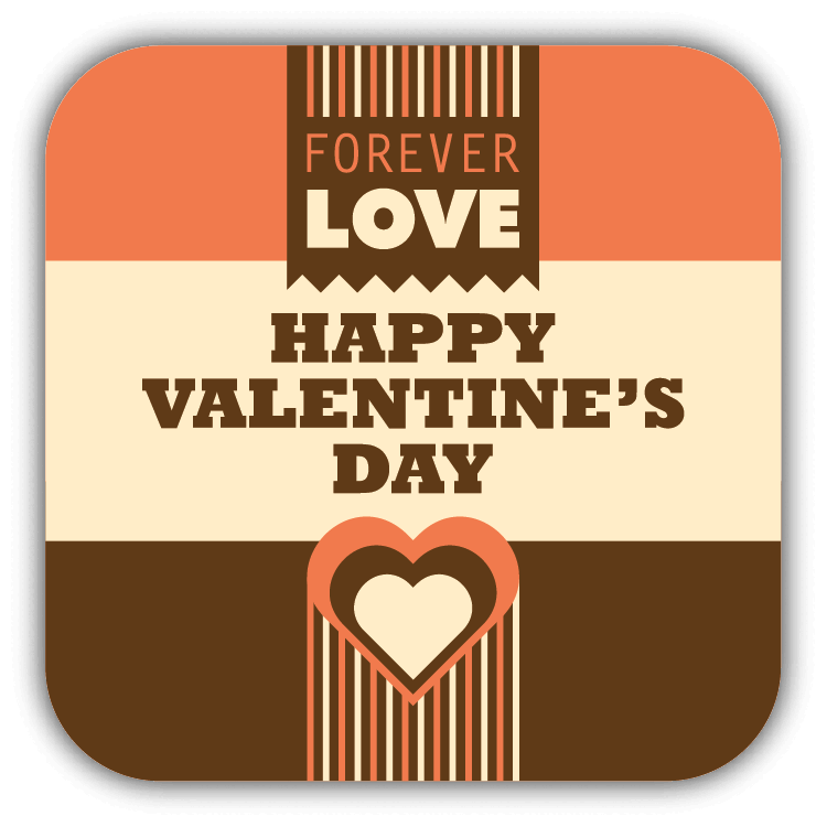 Happy Valentine's Day Forever Love Retro Emblem Car Bumper Sticker Decal