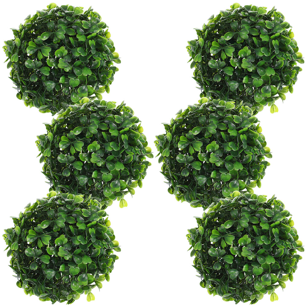 6pcs Realistic Grass Ball Decor for Floral Arrangements and Home Styling