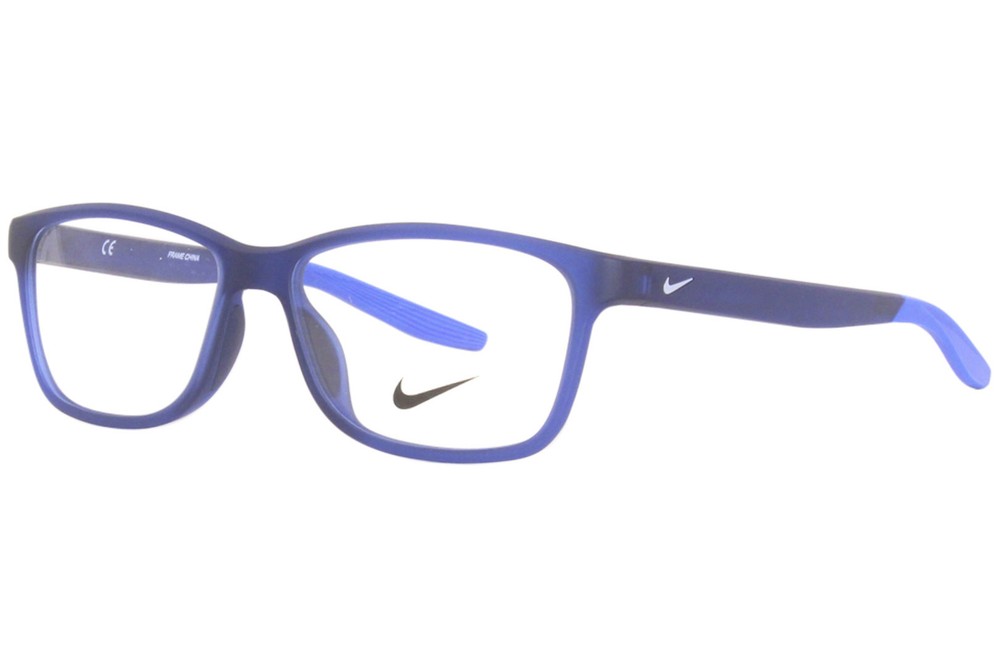 Nike 5048 410 Youth Matte Midnight Navy Rectangle Eyeglasses 49mm Full Rim