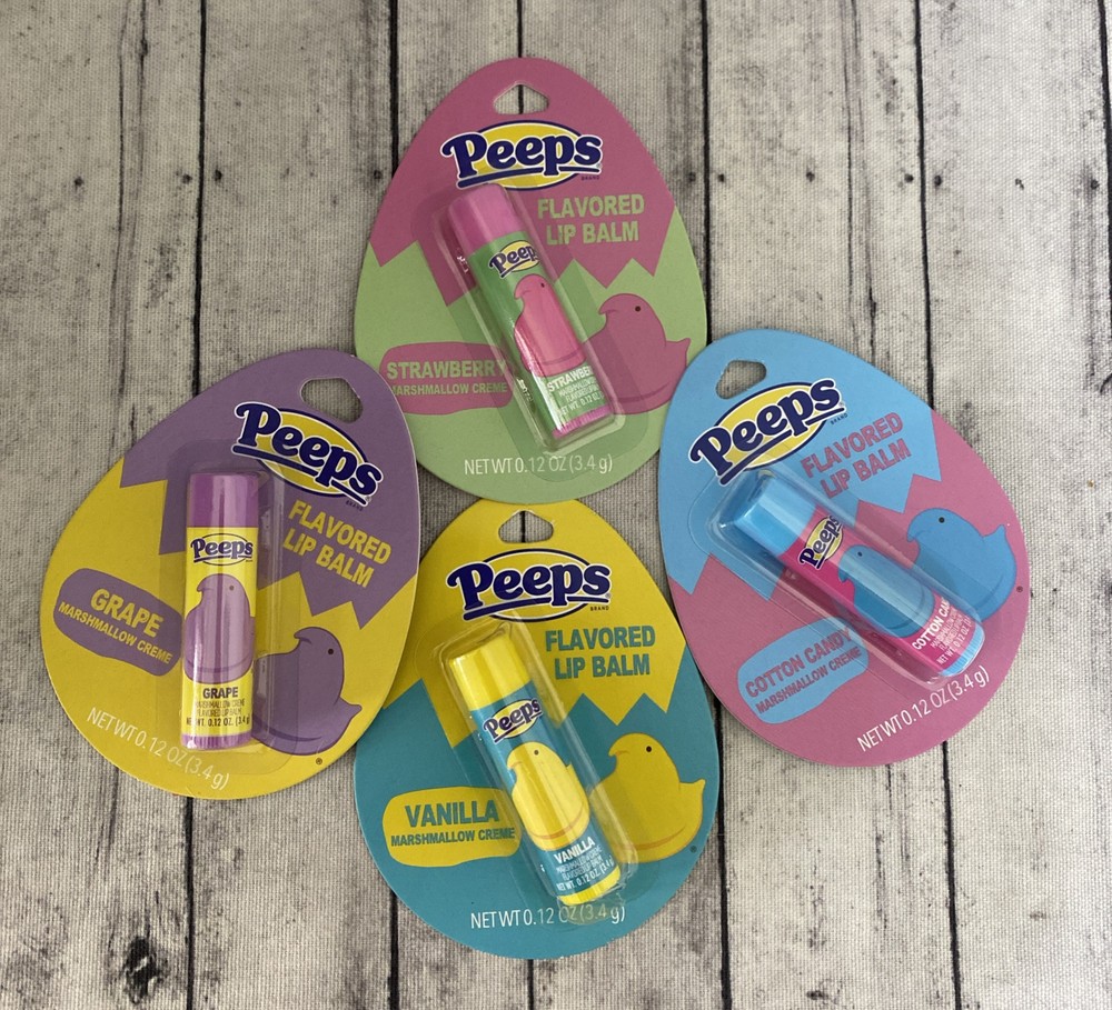EASTER PEEPS Lip Balm Set of 4 Flavors - Perfect Easter Basket Filler