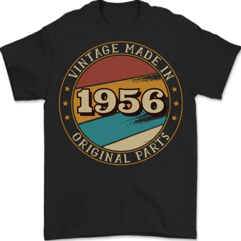 67th Birthday Vintage Made In 1956 Mens T-Shirt 100% Cotton