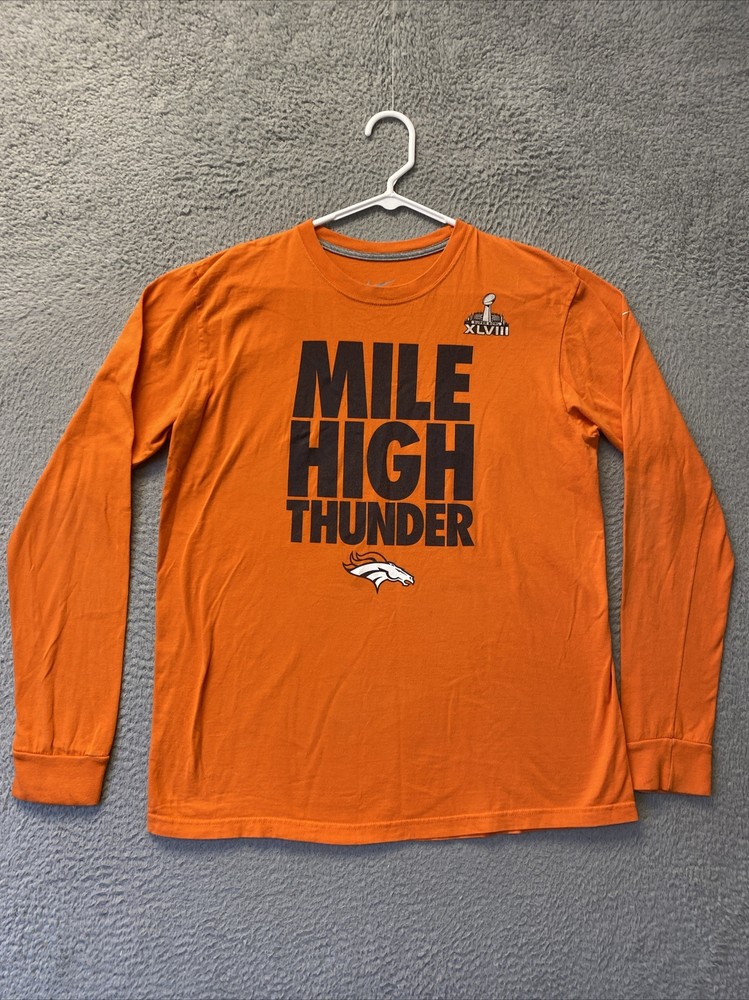 Nike Denver Broncos NFL Mens L T-Shirt Mile High Orange 115-45