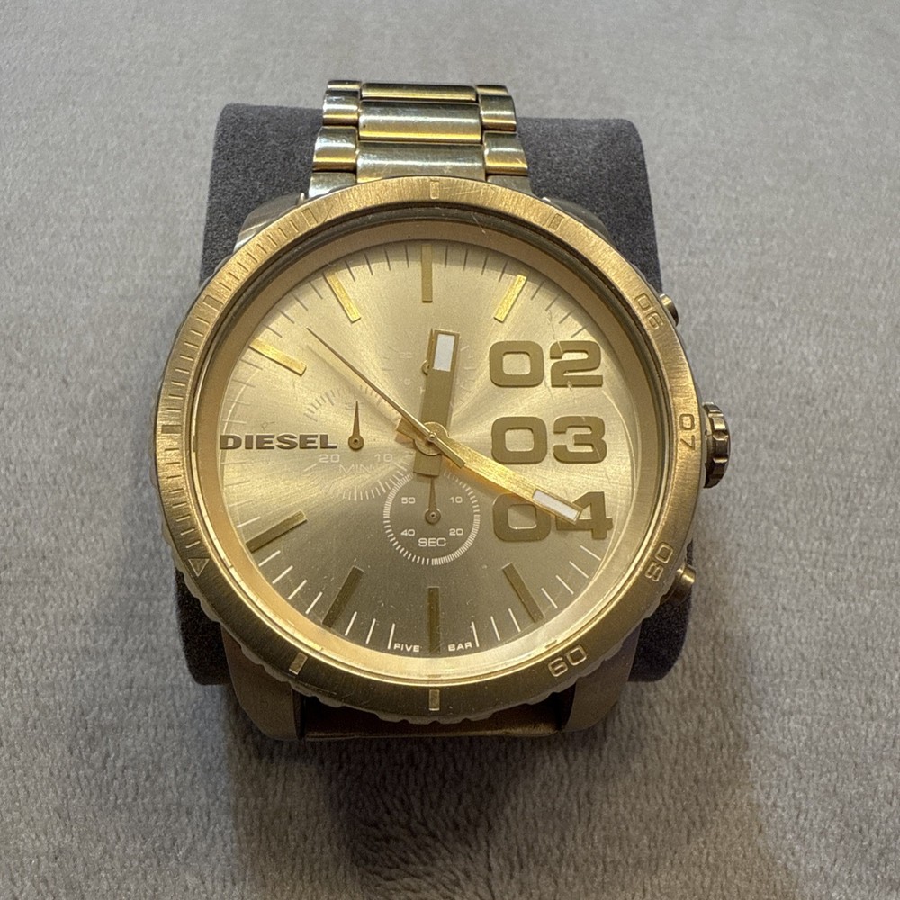 DIESEL Mens Gold Tone Stainless Steel Bracelet Watch DZ1912
