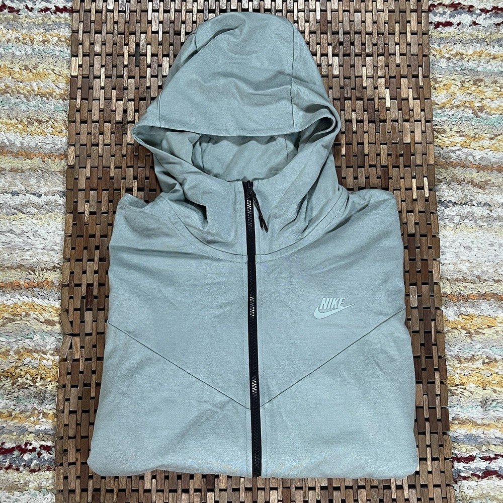 Nike Tech Fleece Hoodie Hoody Jacket Green Grey Full Zip Men’s Size Large L