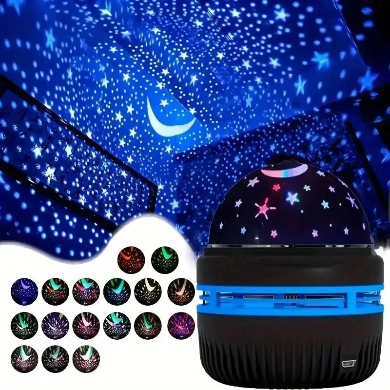 LED USB Night Light Baby Kids Moon Star Sky Projector Lamp