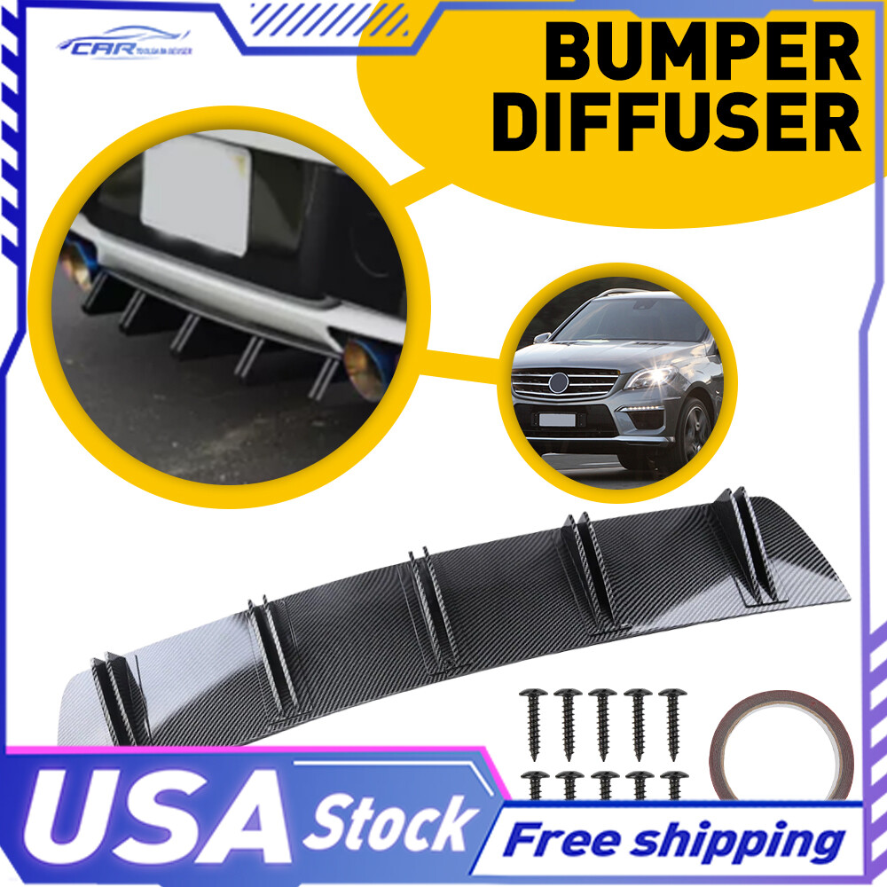 Fit CTS Cadillac XTS Carbon Fiber Rear Bumper Diffuser Fins Lip Splitter Spoiler