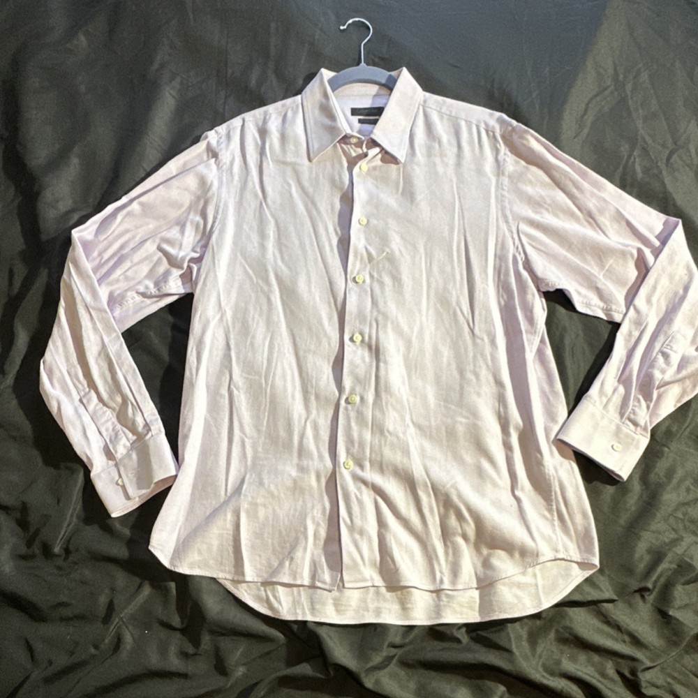 Calvin Klein Slim Fit Light Purple 100% Cotton Men's Dress Shirt 44/17.5