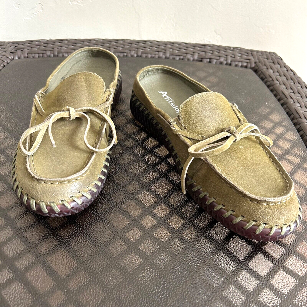 Antelope women's J25 Geneva mule slide shoes olive green size 38 US 6.5-7