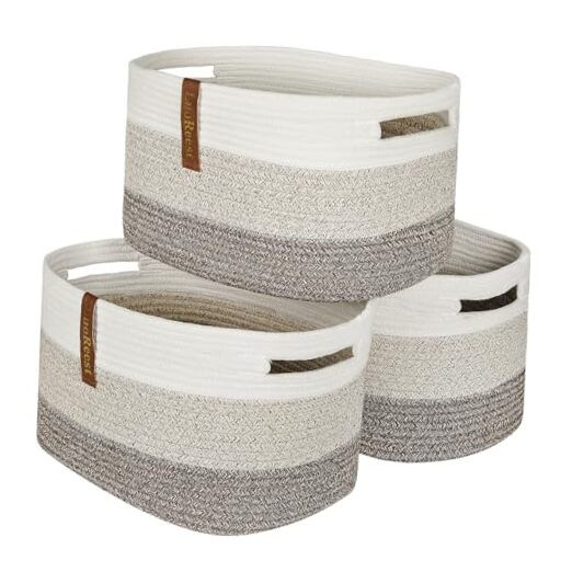 Storage Basket Woven Baskets for Organizing | Woven Rope Basket Bins Cube