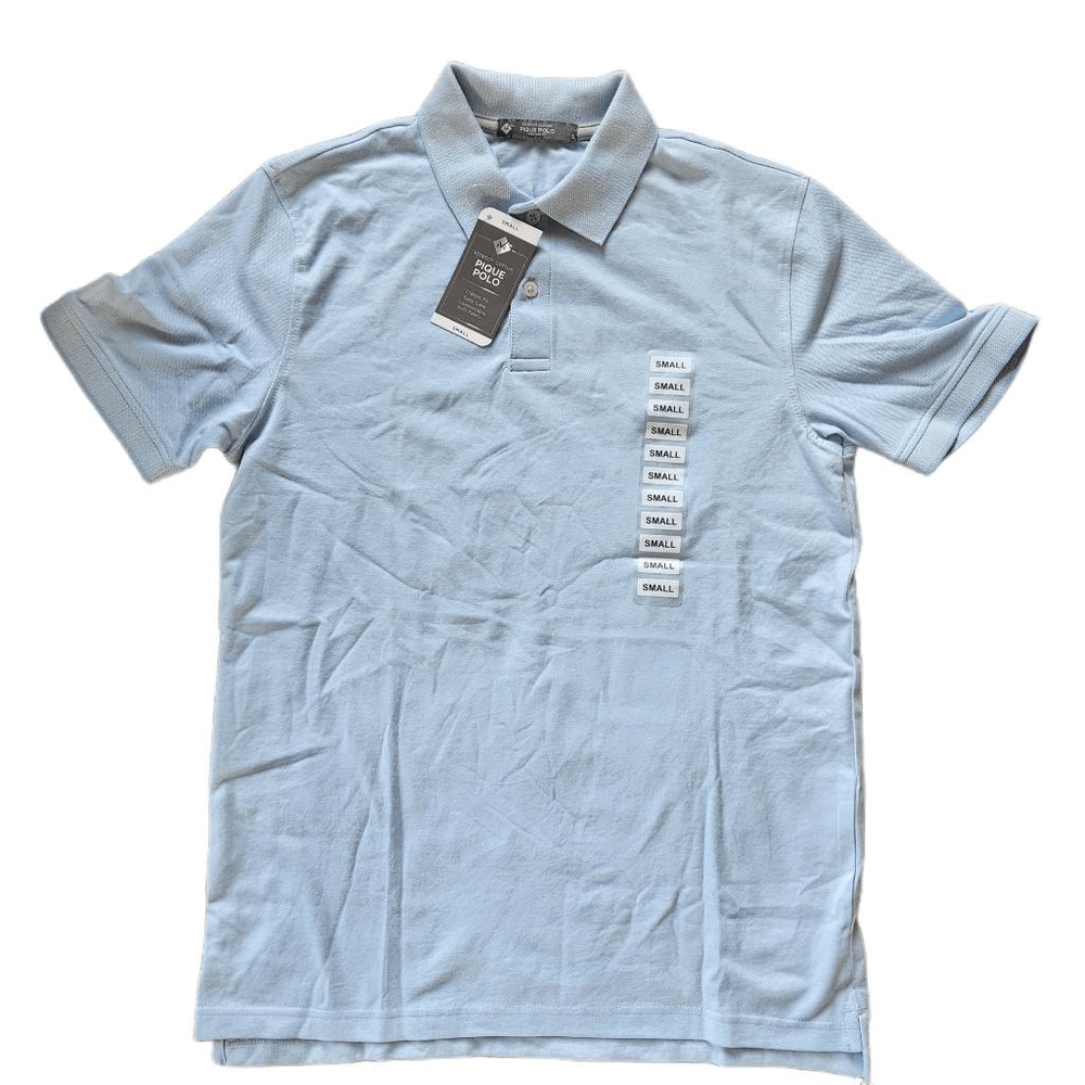 Men's Small Sky Blue Stretch Cotton Polo Short Sleeve NWT-image