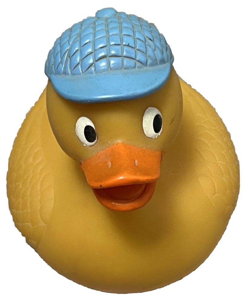 Vintage Rubber Duck Ducky Blue Baseball Cap Sport Hat Yellow 3x3.25” Classic Toy