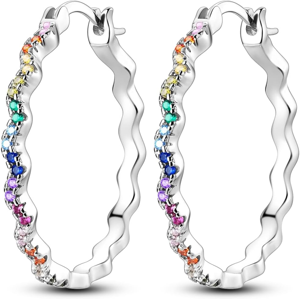 925 Sterling Silver Hoop Earrings for Women Hypoallergenic Lightweight Simple Hu