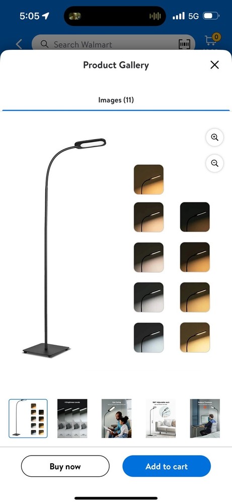 TECKIN Floor Lamp, Dimmable Black Lamp