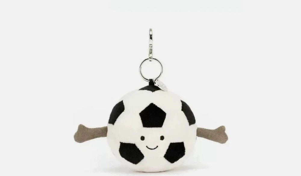 Jellycat Amuseables Soccer Ball Plush Keychain Bag Charm Cute Gift USA