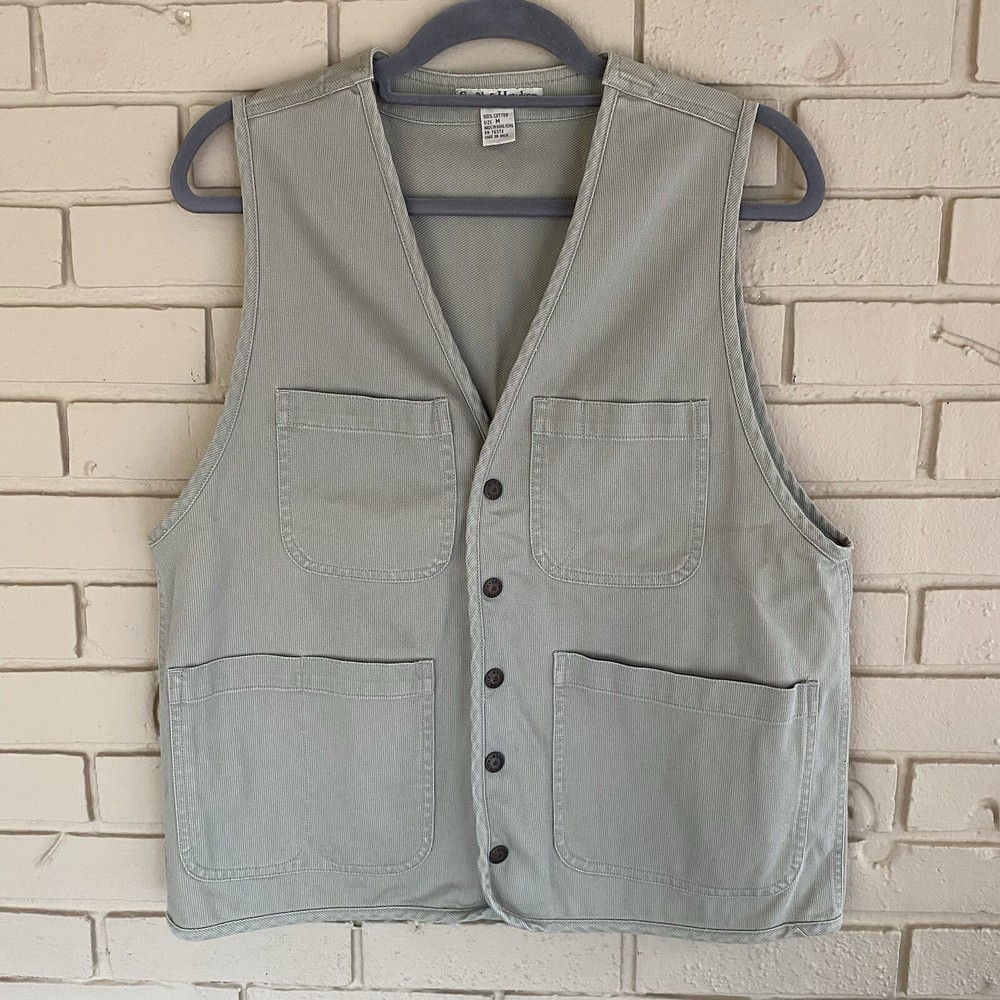 Smith & Hawken Men's Medium Cotton Canvas Vest for Hunting Fishing Outdoor Work  