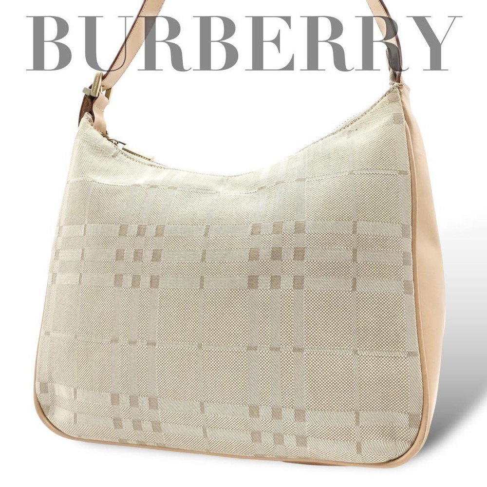 Burberry Shoulder Bag Nova Check Canvas Beige Authentic F1113589
