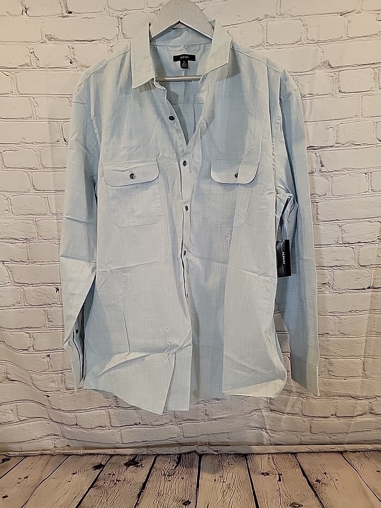 Alfain Button Down Casual Dress Shirt NWT Day Flower SZ-XL