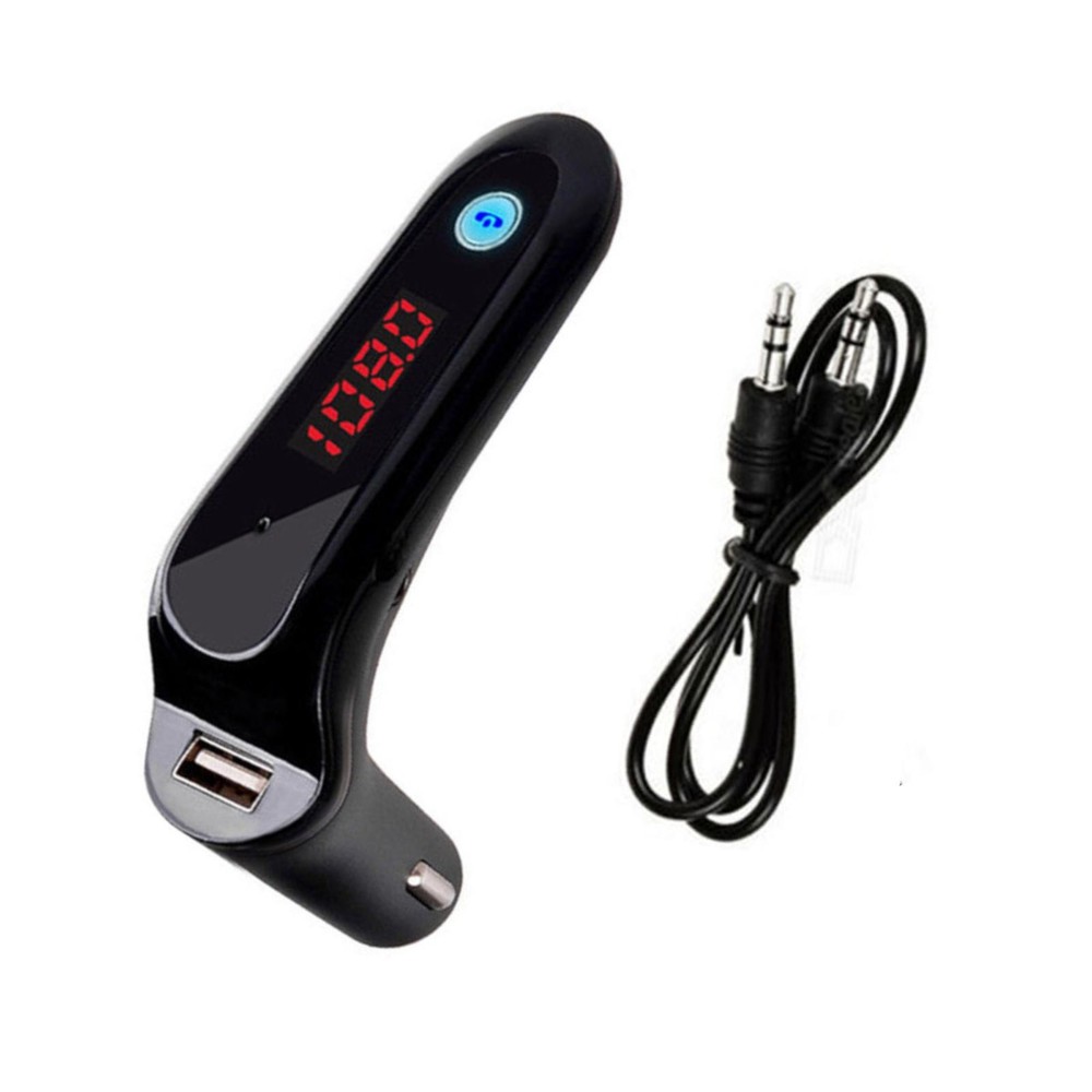 Portable Bluetooth FM Transmitter with Hands-Free Calling MP3 Player and USB Charger for Cars