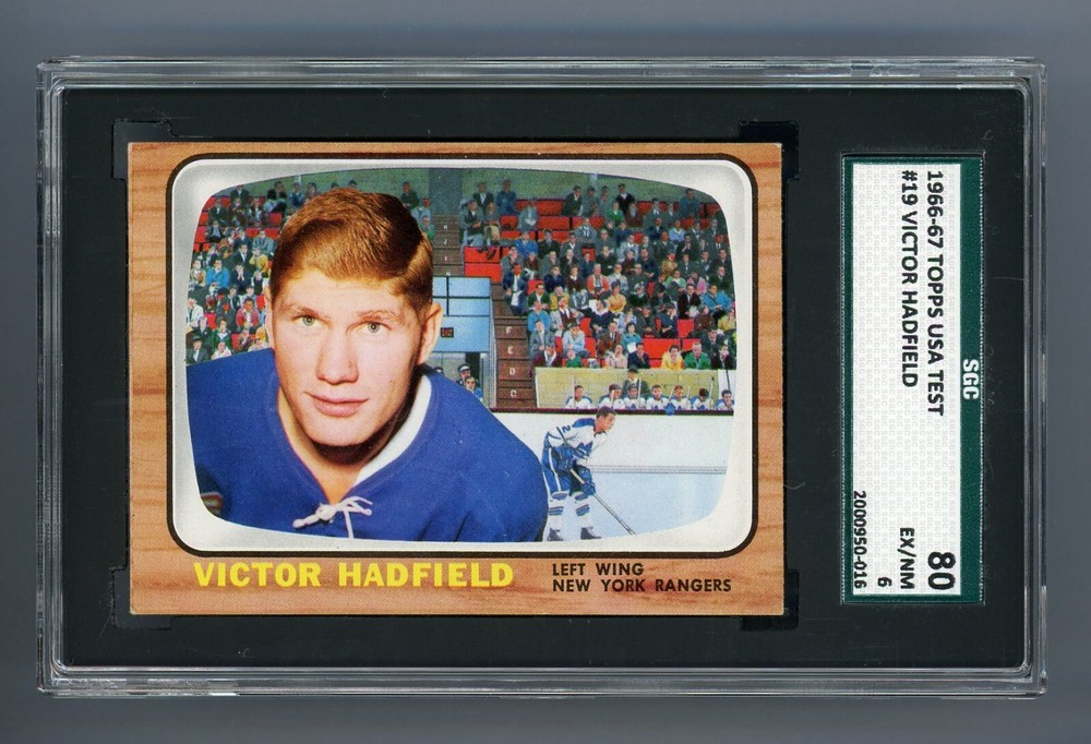 1966 Topps USA Test #19 Vic Hadfield Hockey Card SGC 6 EX/NM