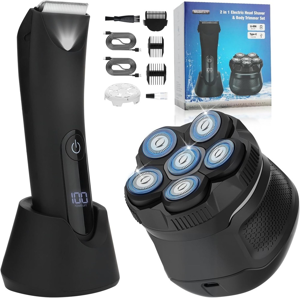 Bald Head Shaver for Men with Body Trimmer for Manscaping Groin and Balls