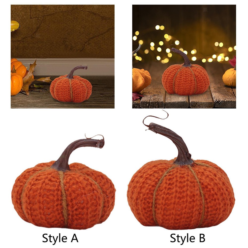 Knit Pumpkin Autumn Rustic Fabric Pumpkin for Halloween Table Thanksgiving