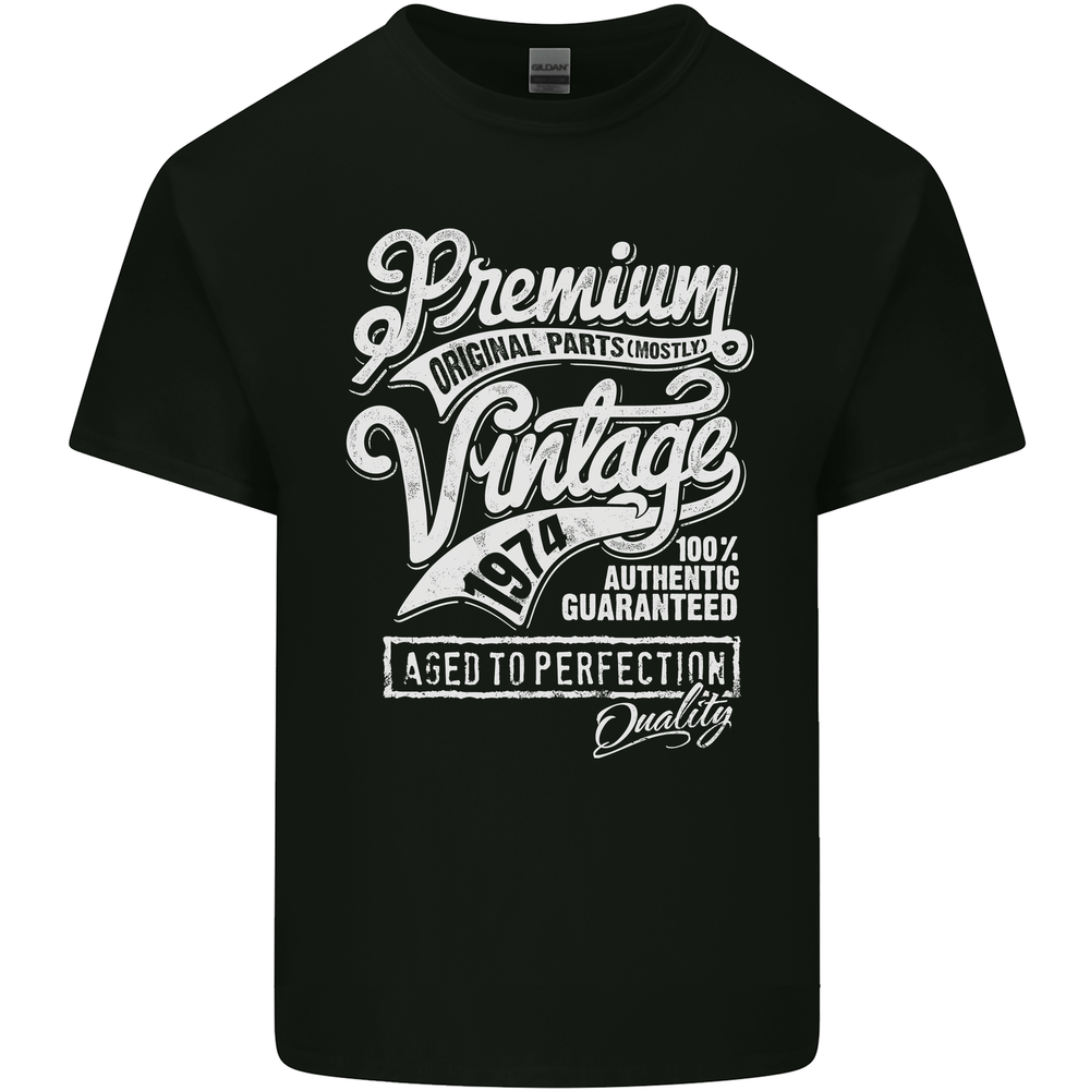Aged to Perfection Vintage 49th Birthday 1974 Mens Cotton T-Shirt Tee Top