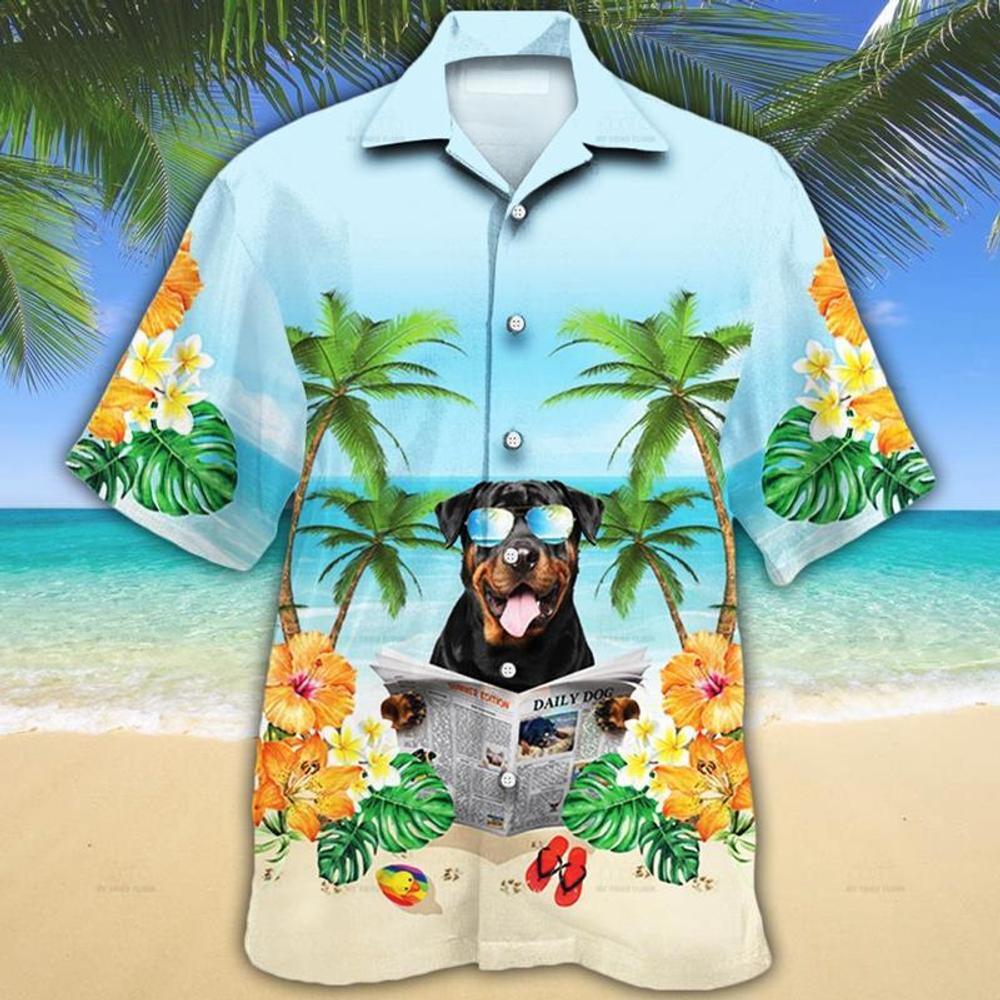 Rottweiler Dog Lovers Beach Hawaiian Shirt