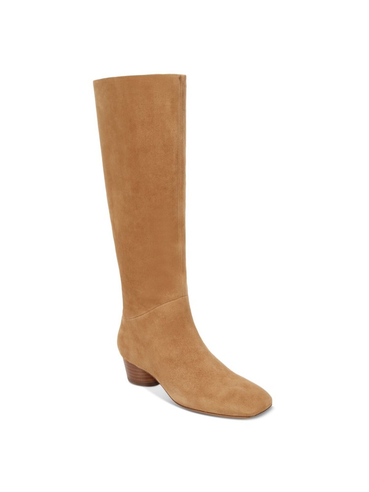 VINCE. Womens Brown Ramona Square Toe Stacked Heel Leather Riding Boot 9 M