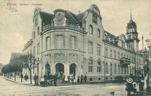 Ansichtskarte Düren 1912 Kaiserl. Postamt Personen  (Nr.818)
