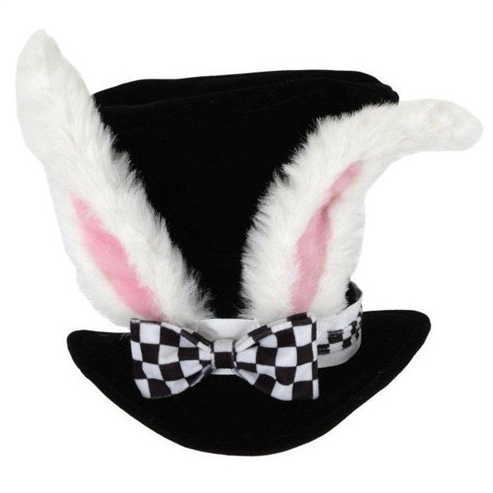 1PCS Alice White Rabbit Top Hat Adult Costume Ears Bunny Mad Hatter NEW