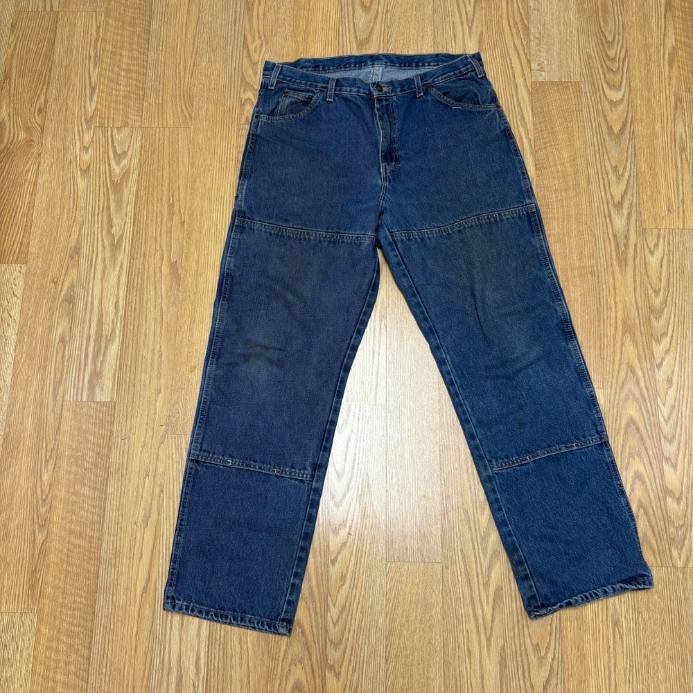 Dickies Jeans Mens 36x32 Blue Denim Carpenter Medium Wash Work Wear 15293SNB