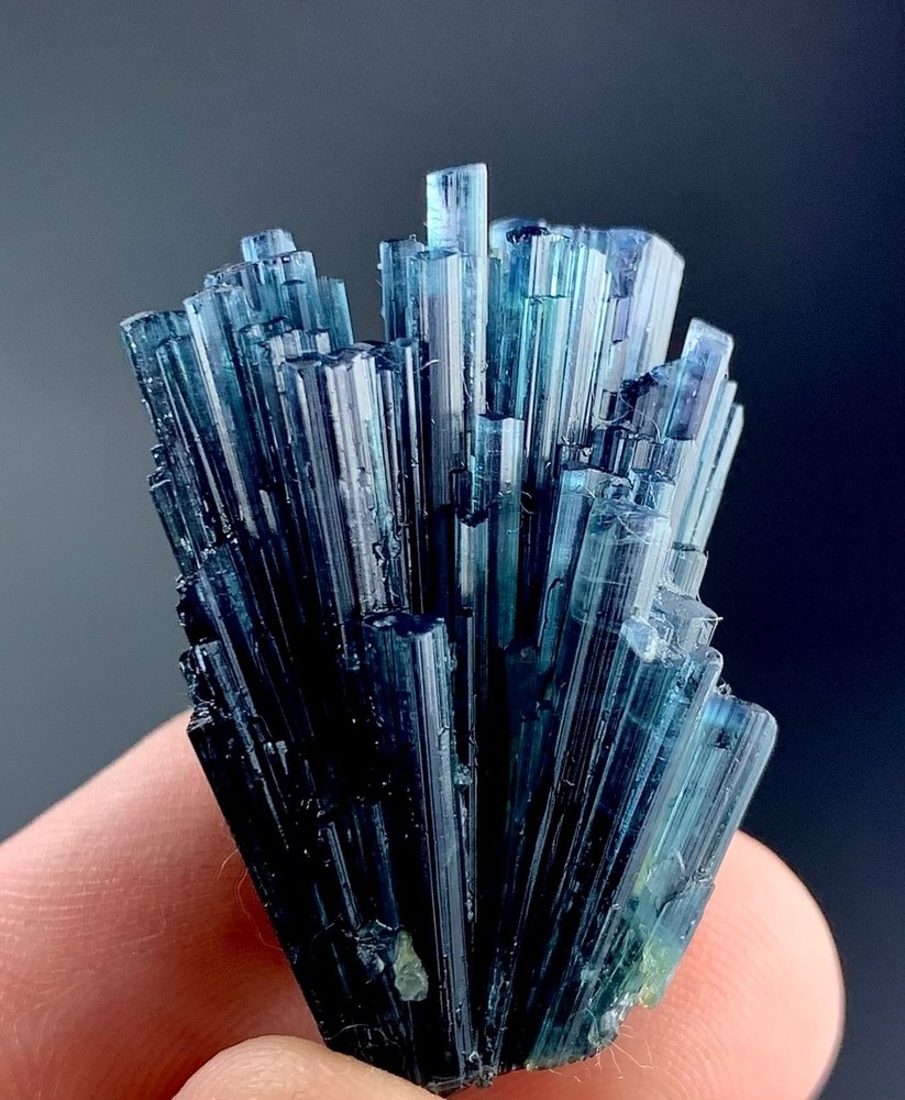 Indicolite Tourmaline Crystals Cluster Specimen From Afghanistan 83 Carat