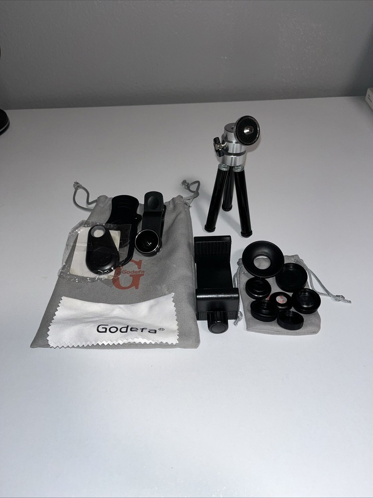 Godefa Cell Phone Camera Lens with Tripod+ Shutter Remote,6 in 1 18x Lenses