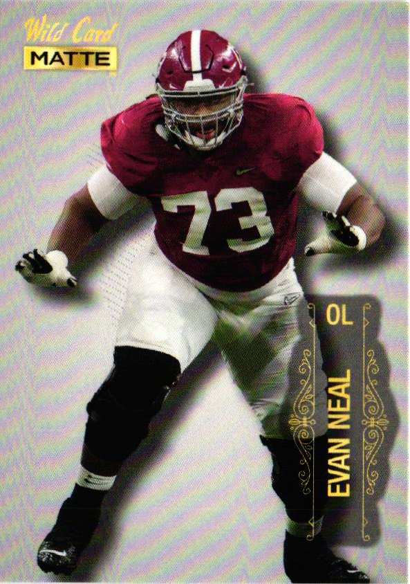 Evan Neal 2022 Wild Card Matte # MB-42 Alabama Crimson Tide
