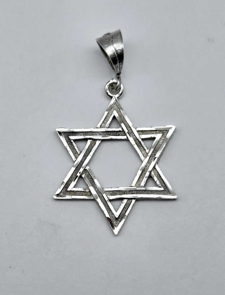 Vintage Star of David Jewish Judaica Pendant 925 Sterling Silver Pendant - 7.3g